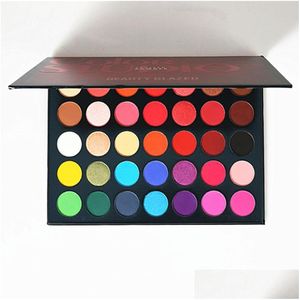 Lidschatten-Make-up, Farbstudio, 35 Farben, gepresster Puder, schimmernd, matt, natürliche Lidschatten-Palette, Make-up, Drop-Lieferung, Gesundheit, Schönheit, E Dh2Kp