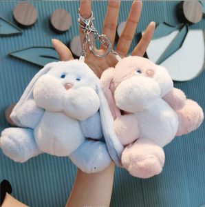 Kawaii Pink Little Rabbit Plush Keychains Jewelry Schoolbag Backpack Ornament Kids Gifts About 15cm