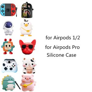 Creative Animal Gamepad Bag Shark Earphone Acessórios CASA CAPA DE PROTEÇÃO 3D Cute para Apple AirPods Casos 1 2 Caixa de carregador Pro Bluetooth