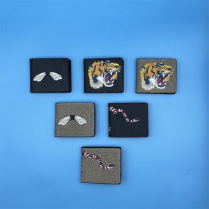 Carteira curta de design para homem, carteira de tigre, abelha, cobra, carteira feminina, com foto, cartão, porta-cartão, carteira de presente G60223
