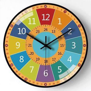 Wall Clocks Cartoon Early Childhood Education Wall Clock 8 Inch/12 Inch Wall Clock Home Lovely Clock Creative Wall Decorative Clock 230301