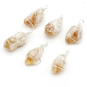 Подвесные ожерелья натуральные полудрагоценные камни нерегулярные белые желтые кристаллические бутик Бутик Сделай сам модные колье