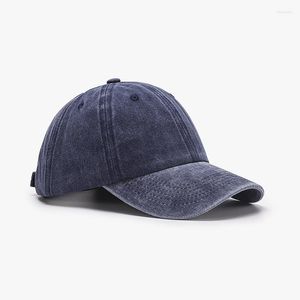 Caps de bola Banco de beisebol Retro Retro Spring e outono Outdoor Top Black Hat Blim Brim masculino lavável