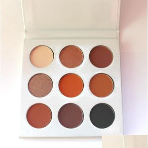 Maquiagem da sombra dos olhos 9 Paleta de sombra de bronze colorida Paletas de pó prensas fáceis de usar entrega de queda metálica fosca de saúde dhibq