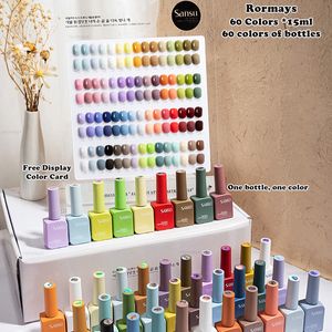 Rormays Set di smalti gel da 60 colori Smalto gel Sansu a colori 60 flaconi diversi per il design di nail art Set completo Kit per principianti di gel per unghie 15ML Fabbrica all'ingrosso