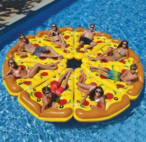 Swimming Pool Pizza Floats Bloddable Float Swim Tube Vuxen Vattenparti Pizza Madrass Vatten säng flytande radflotta lounge