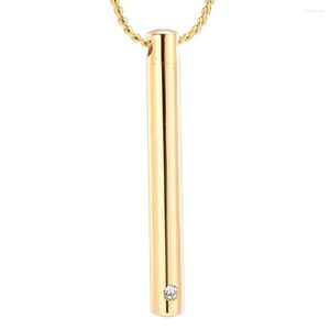 Pendant Necklaces Minimalist Bar Memorial Urn Necklace Stainless Steel Birthstone Crystal Keepsake Cremation Jewelry For Ashes/Women/Men