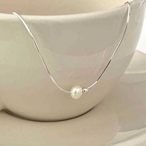 Cluster Rings Shanice % S925 Sterling Silver Ball Pendant Short Necklace For Woman Korean Fashion Jewelry Girl's Accessories Clavicle Chain G230228