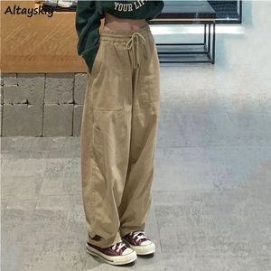 Women's Pants Capris Women S-3XL Casual Pants Safari Style Drawstring High Waist Trousers Loose Japanese Streetwear Vintage Solid Color Hip-hop Bf 230301