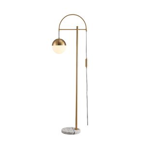 Modern designglassläsning golvlampa lyx minimalistisk mässingsstativ lampa 45 cm bredd 165 cm höjd för hotell hem vardagsrum sovrum studierum dekor