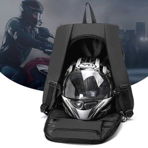 Backpack High Quality Backpack Men's Motorcycle Helmet Bag Full Face Motorcycle Equipment Bag Large Capacity Riding Bag Laptop School BagJ230301