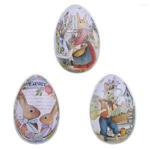 Present Wrap 3st Candy Boxes Creative Chic Lovely Storage Easter Candies Tinplate burkar burk