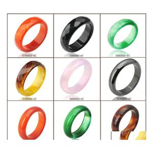 car dvr Band Rings Natural Agate Jade Crystal Gemstone Jewelry Engagement Wedding For Women And Men Love Gifts More Color Drop Delivery Dh43Y