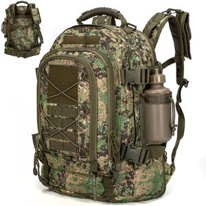 Utomhusväskor 60L Camo Men Tactical Ryggsäck Militärutbyggbar 3 -dagars vandring S 7 färger 230228