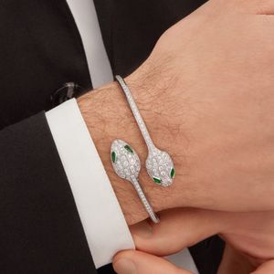 Buigari Mens Bangle Пара дизайнер змеи для женщин для женщины Diamond Sterling Silver для мужчины Высоко высокий качественный классический стиль никогда не исчезает подарки на годовщину 023