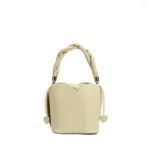 Midjeväskor 2023 Kvinnlig väska utsökt söt kronblad ljusgrön hink kvinnor handväskor tote vintage designer märke koppling
