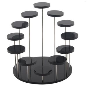 Bakeware Tools Cupcake Stand Acrylic Display For Jewelry/Cake Dessert Rack Wedding Birthday Party Decoration Black
