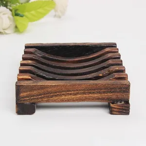 Natural Bamboo Wood Soap Dishes Wooden Soap Tray Holder Storage Rack Plate Box Container Bath Soap Holder 20pcs wholesale
