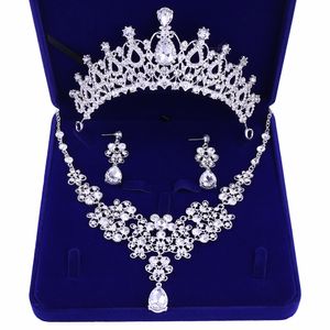 Akcesoria weselne Kwiatowa biżuteria Diamentowy kostium weselny Naszyjnik 1set Crystal Rhinestone Topin Biżuteria ślubna