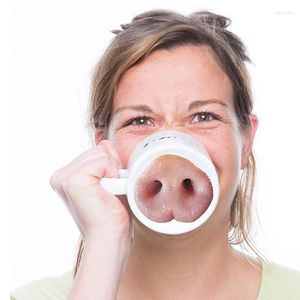 Muggar Creative Spoof Funny Pig Nose Dog Cup Ceramic Mug Double Wall Glass Juego de Tazas Cafe Turkish Coffee Cups