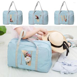 Duffel Bags Women Travel Tote Holiday Accessories Lettern Print Foldning Carry-On Duffle Handbag Plagglagring Stor livsmedelsorganisatör