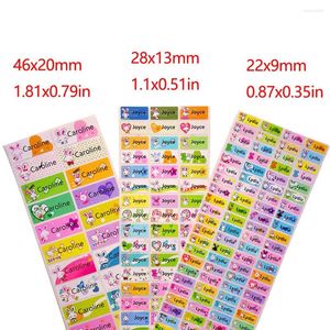 Modello di confezione regalo Adesivi personalizzati con nome personale Etichetta di etichetta impermeabile per il trasporto per cancelleria scolastica per album di ragazze