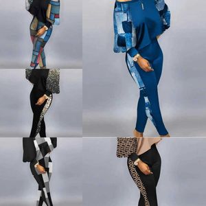 2023 Designer Damkläder Träningsoveraller Tvådelat Set Nya tryckta toppar Byxor Outfits Plus Size 3xl Joggersuit Streetwear