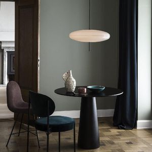 Pendant Lamps Black And White Chandelier Oval Minimalist Bedroom Light Modern Nordic