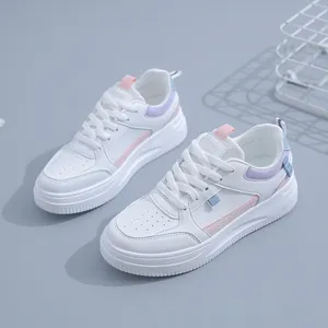 Fashion hotsale women's flatboard shoes White-pink White-purple spring casual shoes sneakers Color3