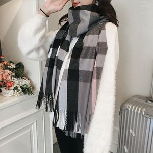 Scarves Winter Classic Plaid Men's Scarf Bib Pashmina Neck Warmer Women's Fashion 32 X190cm Unisex