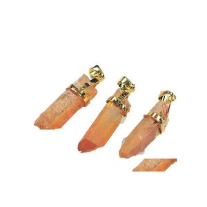 CAR DVR Pendant Neckor Natural Quartz Crystal Column Cluster Halsband Damsmycken Collection Atmosphere Simple Drop Delivery Pendants Dhtix