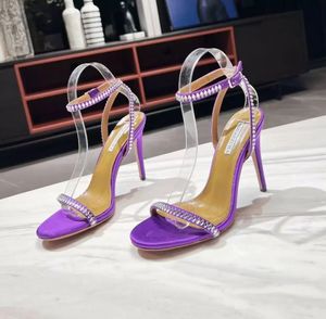 Brands Olie Crystal Sandals Sapatos High Heel Festa de Casamento de Mulheres Vestido Sexy Lady Dress Luxury Gladiator Sandalias EU35-42