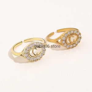 Band Rings Fashion Jewelry Designer Rings Women Love Charms Wedding Supplies Crystal 18K Gold Plated Copper Finger Adjustable Ring Luxury Accessories T230301