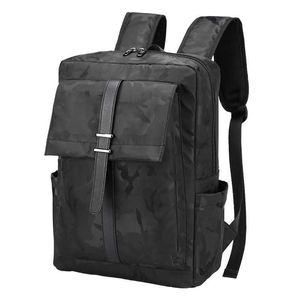 Backpack men's Korean leisure backpack composite fabric camouflage schoolbag wear-resistant breathable business computer travel bag 230301