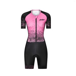 Racing Conjunta 2023 Ciclopp Team Women Cycling Jersey Manga curta Triathlon Briathlon Macaquinho Ciclismo Bike