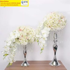 Curstom30 35 cm Cherry Orchid Rose Artificial Flower Ball Decor för festbröllop Bakgrund Bord Centerpieces Silk Flower