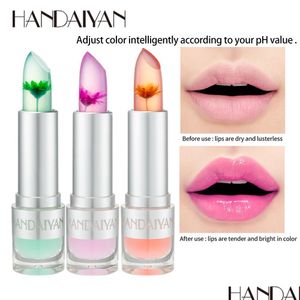 Balsamo per le labbra Handaiyan Idratante Labbra Stick Gelatina trasparente Fiore 8 Colori diversi Trucco nutriente Rossetto idratante Tubo Drop Dhkli