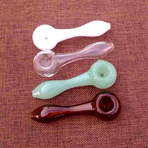 Wholesales 4 Inch Pipes Smoking Accessories Hookah Tobacco Spoon Colorful Mini Glass Pipe Small Hand Pipes For Oil Burner Dab Glass Water Bongs
