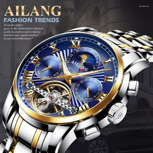 Armbandsur Ailang 2023 Original Brand Men's Automatic Watch Top Luxury Steel Business Man Fashion med standardklocka Mekanisk manlig