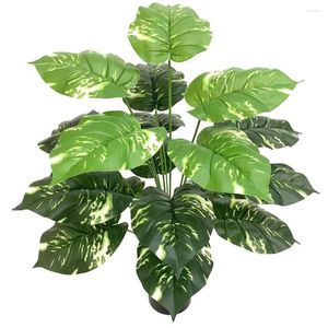 Dekorativa blommor Simulering Grön Plant Evergreen Potted Large Tropical Tree Leaf Plants Fake Interior Home Living Room Office Decor