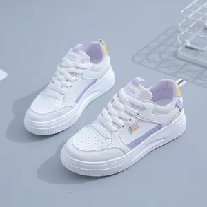 Scarpe flatboard delle donne hotsale di modo Scarpe da tennis casuali delle scarpe della molla Bianco-rosa Bianco-viola Color7