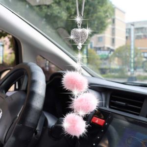 Dekorationer Fashion View Mirror Pendant Auto Home Decor Lucky Vehicle Ornament Pink Mini Car Accessory Interior Hanging For Girl R230228