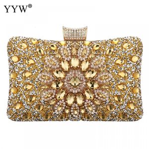 Вечерние сумки Yyw Clutch Sack Gold Moon Вечерние пакеты для вечеринок женские сумки для плеча алмазы свадебный свадебный мешок - основной роскошный кошелек 230228