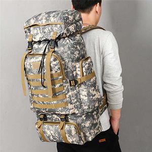 Backpack 80L Waterproof Molle Camo Tactical Backpack Military Army Hiking Camping Backpack Travel Rucksack Outdoor Sports Climbing Bag