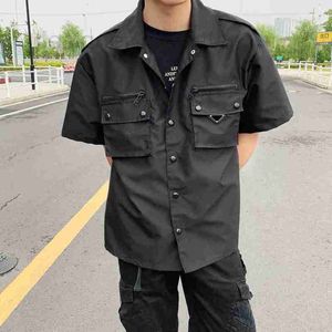 Men's Casual Shirts Designer 22SS blouses men fashion brand classic shirts short sleeves Design summer Imported nylon waterproof material Breathable