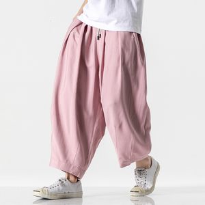 Женские брюки Capris Streetwear Мужские брюки гарема в японском стиле мужчины повседневные брюки Большой размер брюк мужской любители моды M-5xl 230301