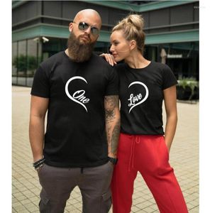 Męskie koszule zabawne One Love Shirt for Women Men Lover Casual Pullover Tee Letnia para T-shirt Hen Her Birth Prezent Walentynki