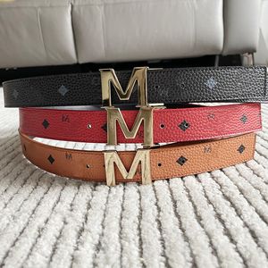 Fashion designer Belt Luxury Metal Buckle Genuine Leather Women Red Black Belts For Woman Letter classical M Men waistband belts