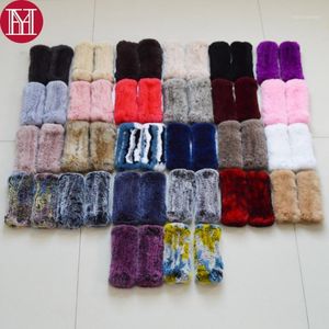 Fünf Finger Handschuhe Stil Winter Mädchen natürliche echte Rex Pelz gute elastische gestrickte Fäustlinge Dame