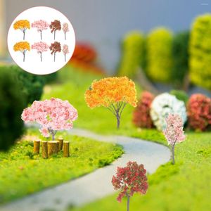 Dekorativa blommor trädträd miniatyr modell mini landskap landskap konstgjord arkitektur tåg skala trädgård diy järnväg mikro